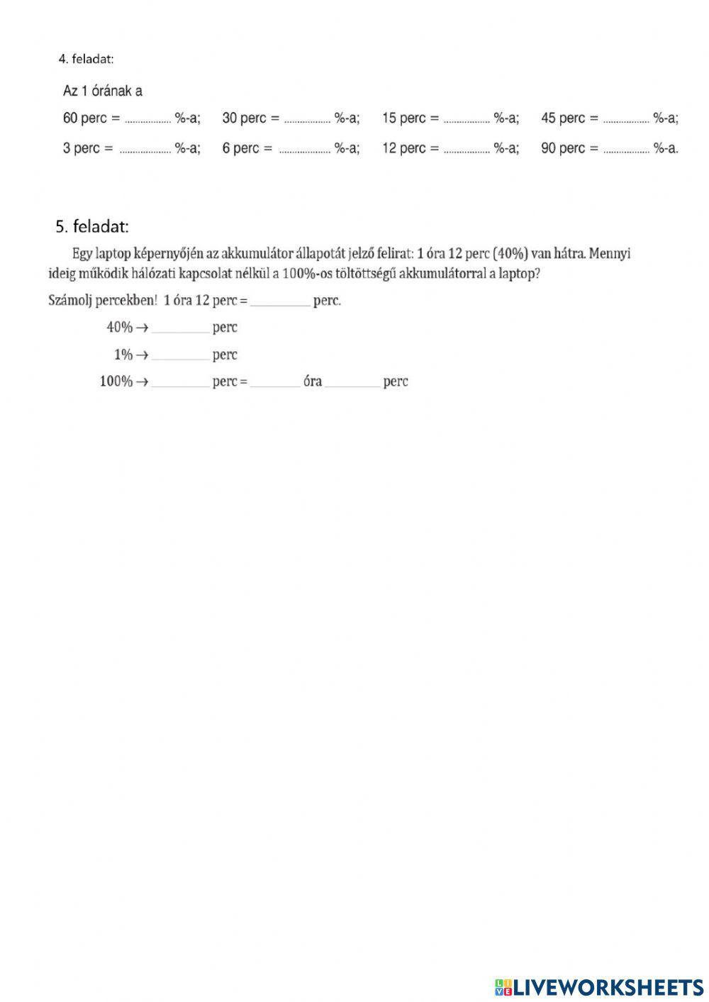 Százalékszámítás