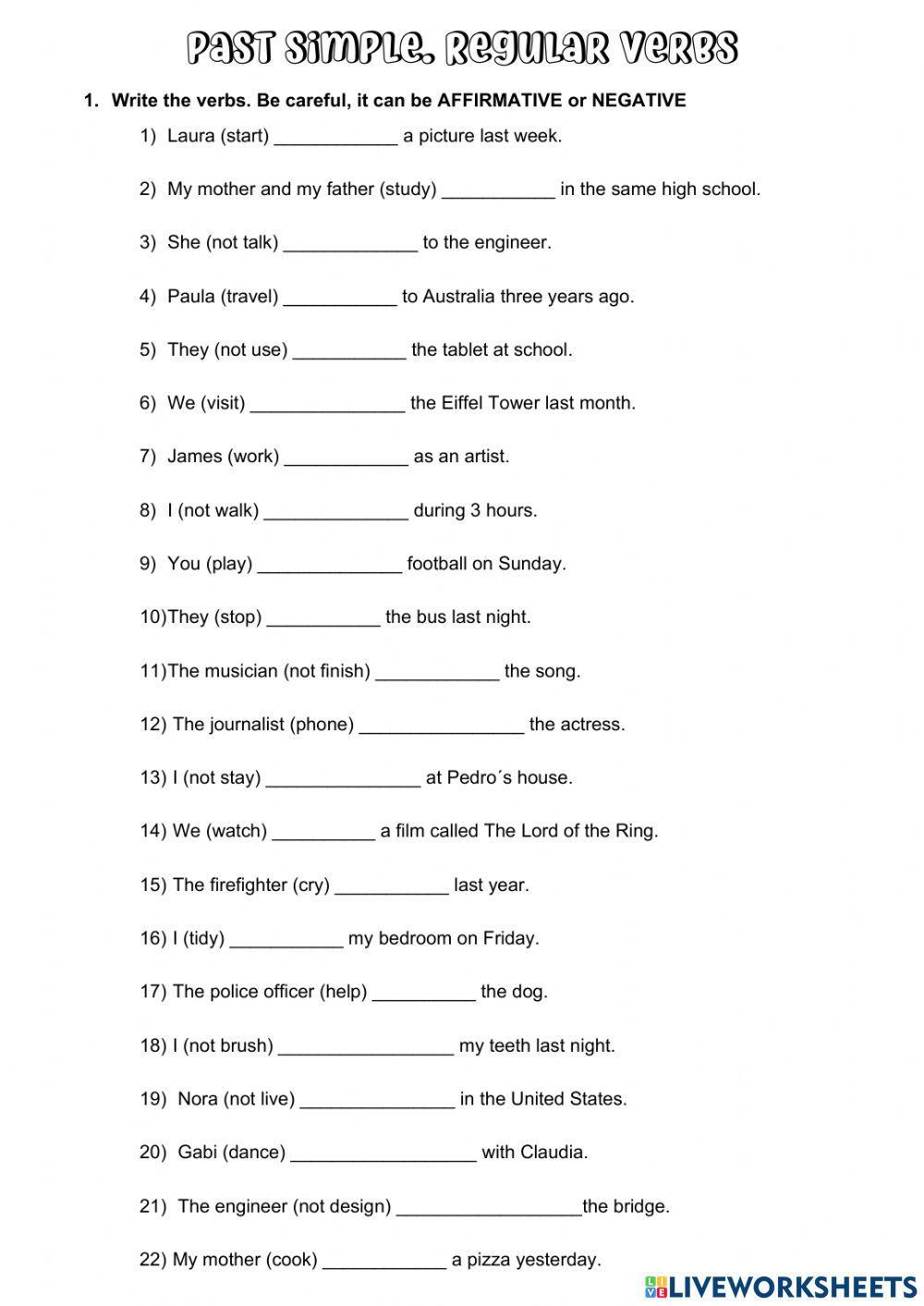 Past simple. Regular verbs Past simple. Regular verbs