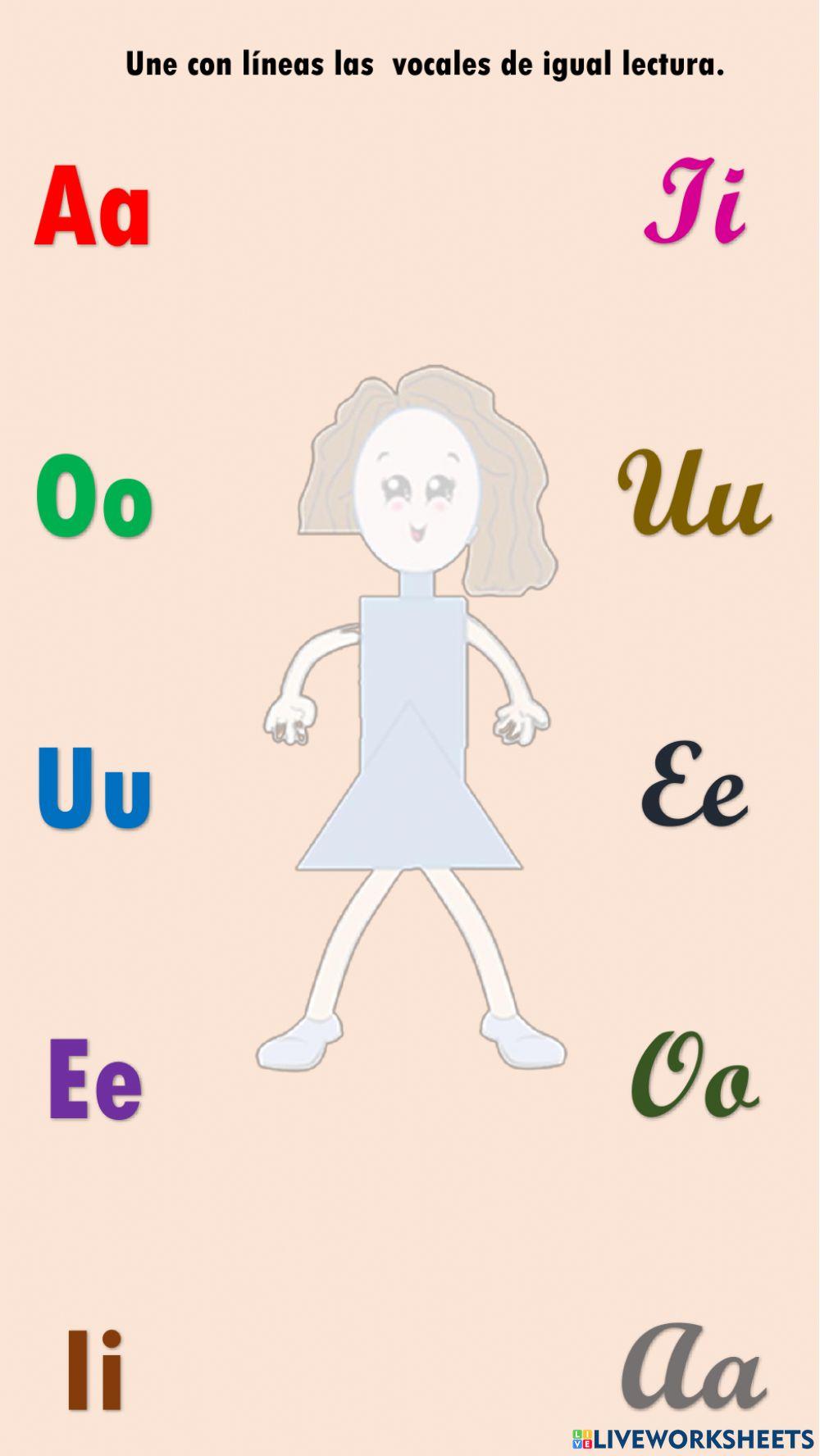 Da clic sobre las vocales de igual lectura.