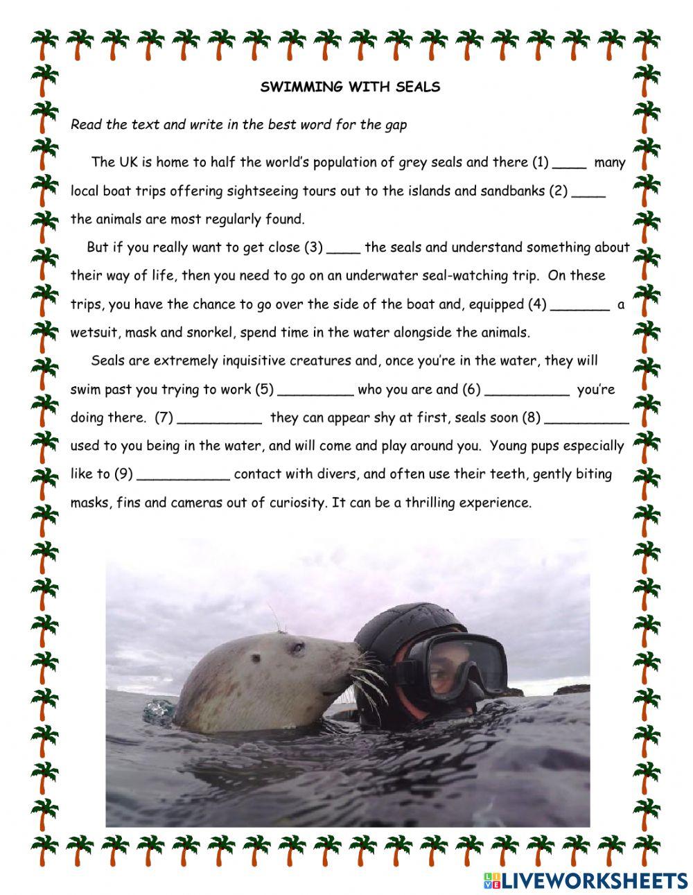 Swimming with Seals FCE Use of English