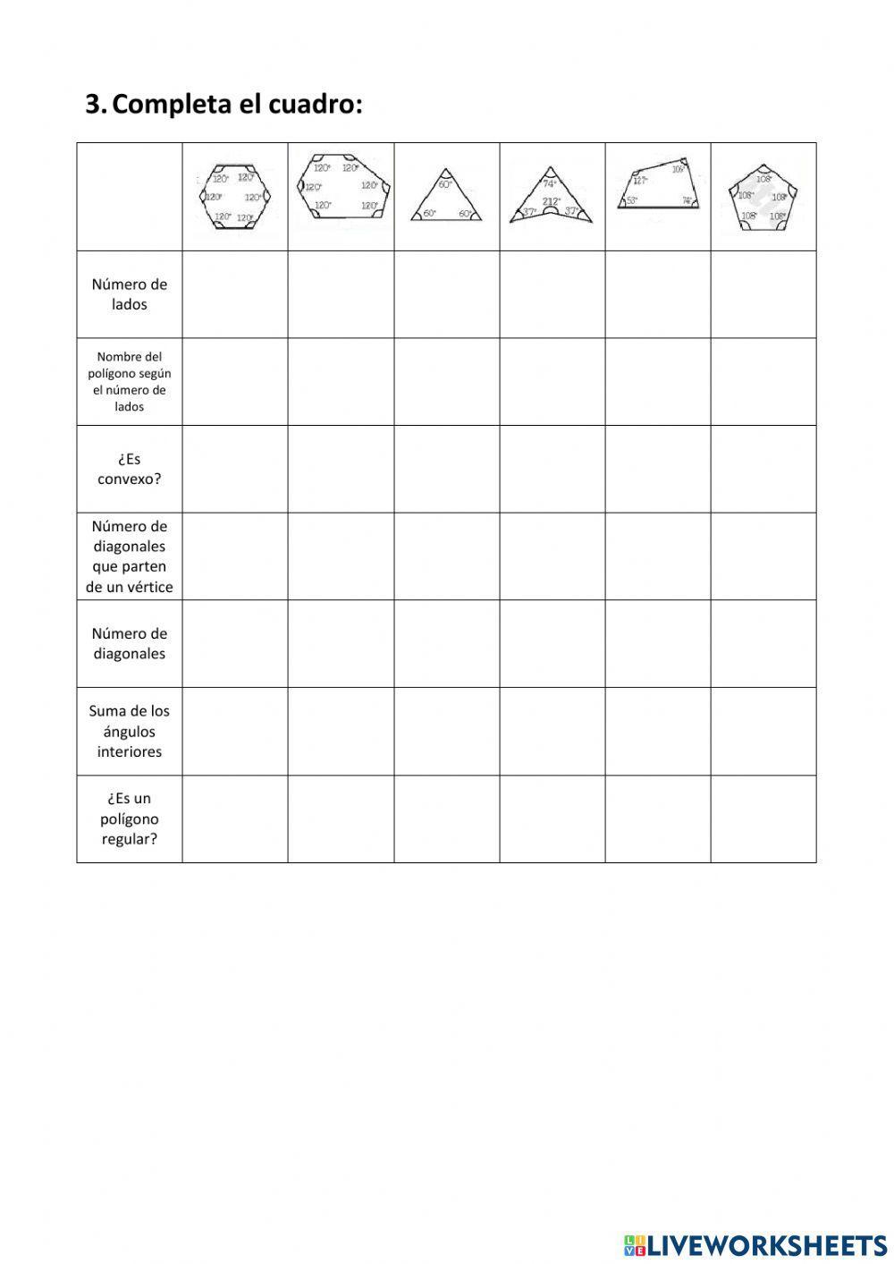 Polígonos regulares e irregulares