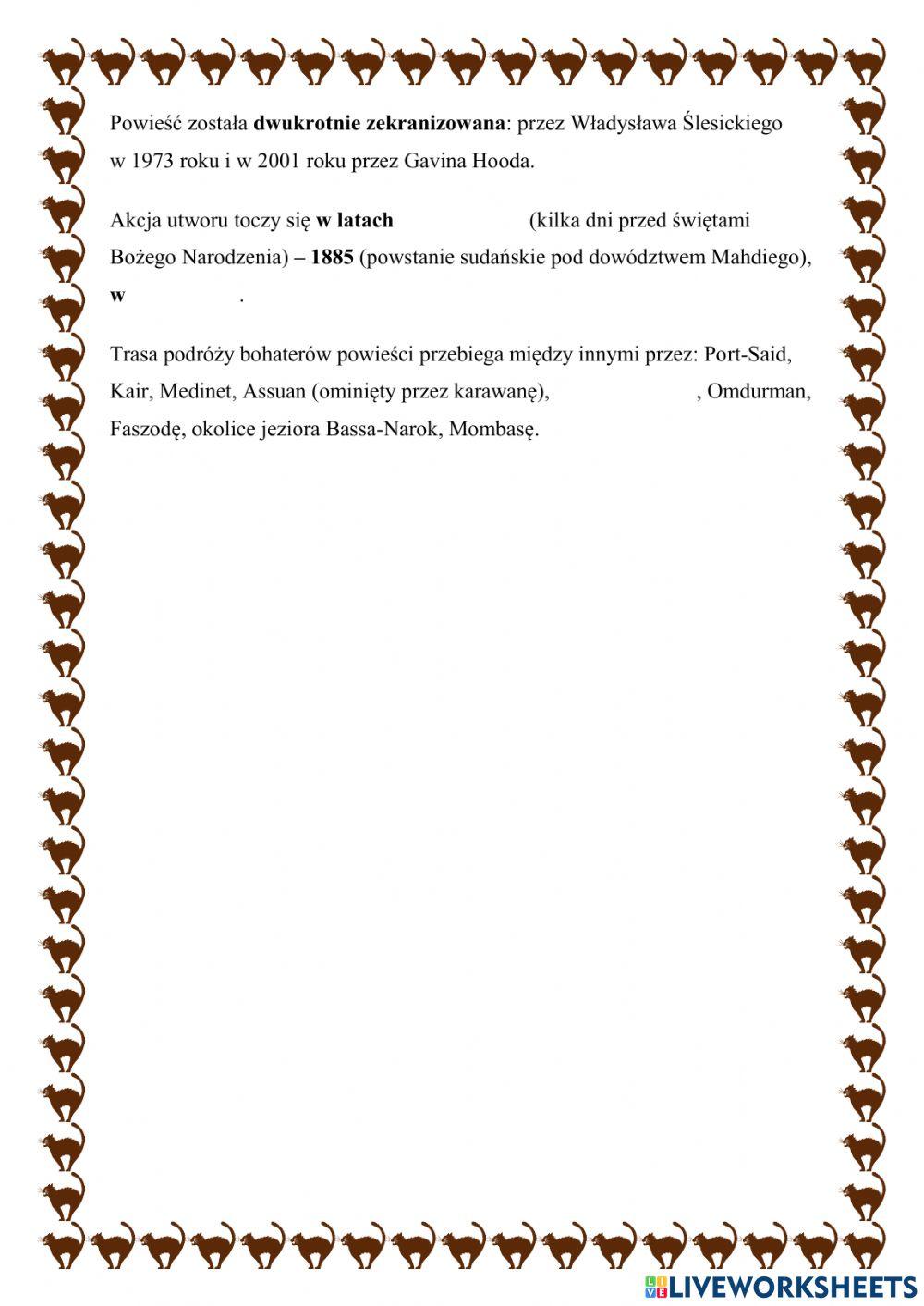 Geneza powieści -W pustyni i w puszczy-