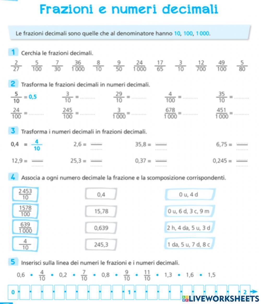 Frazioni e numeri decimali