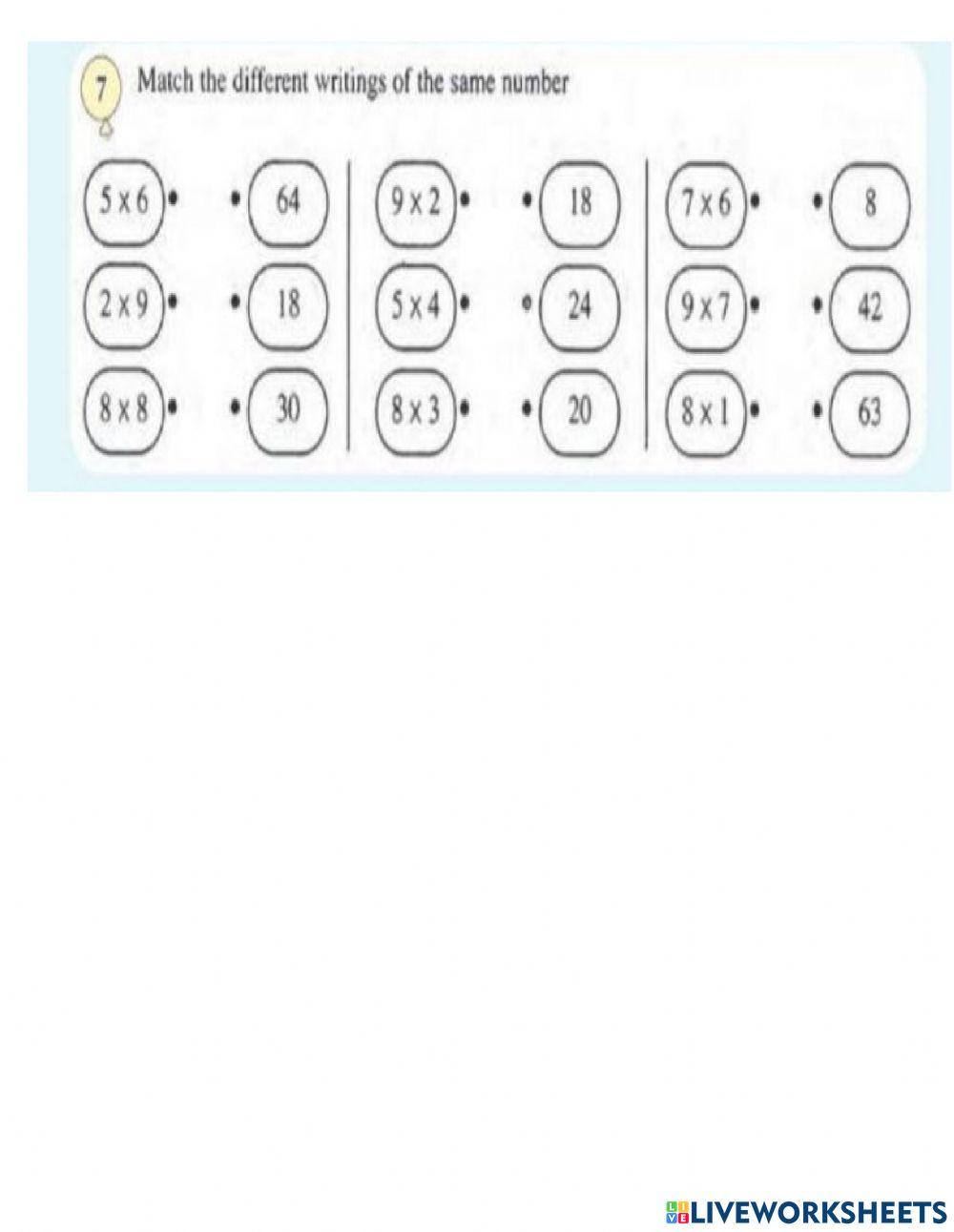 Multiplication table of 9