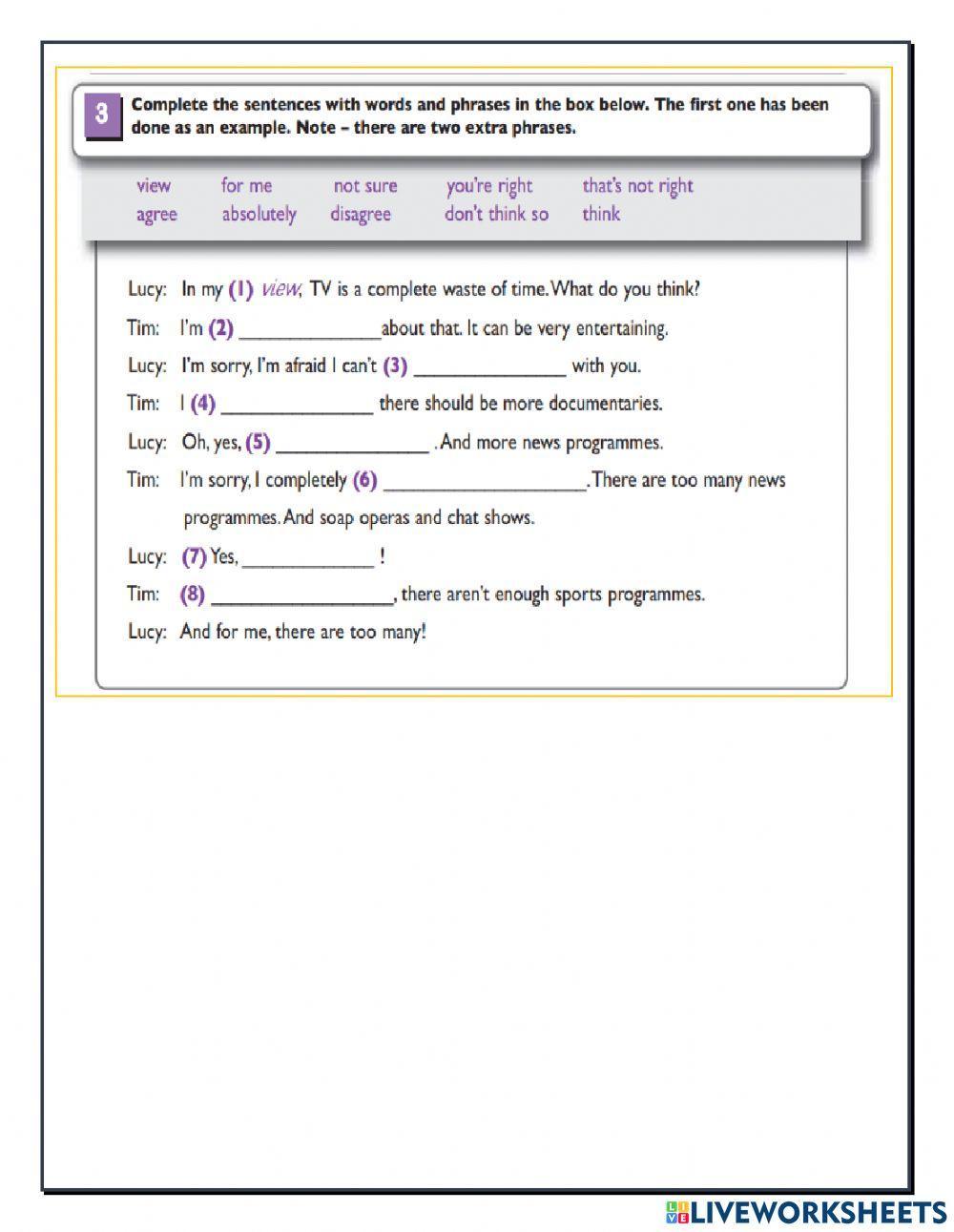 Conversation about TV programmes