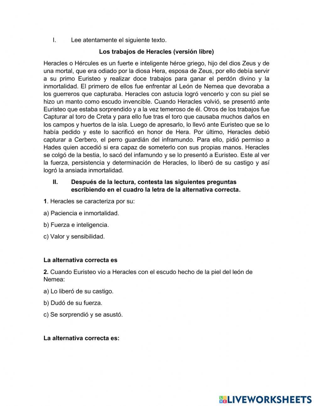 Los trabajos de Hércules