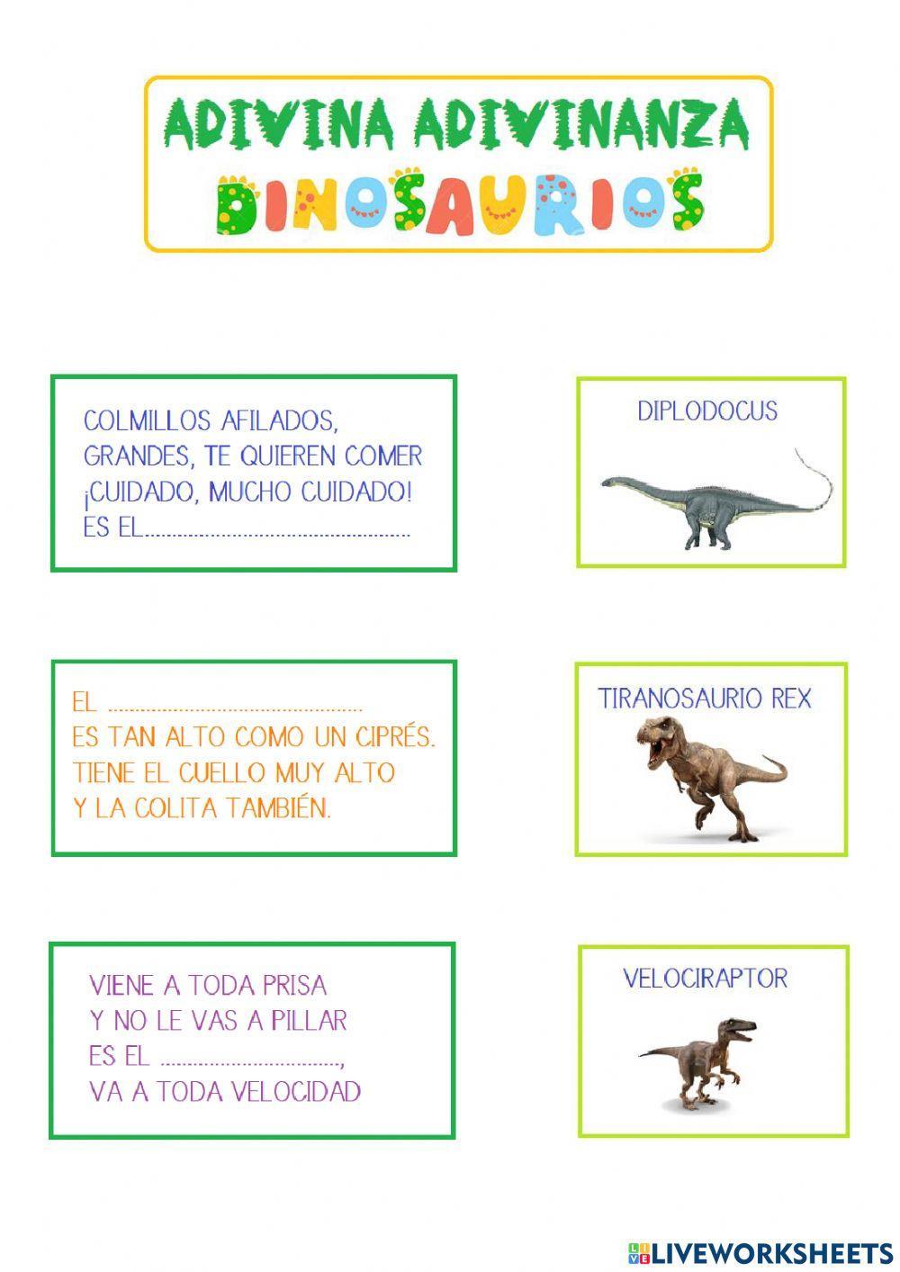 Adivinanzas de dinosaurios