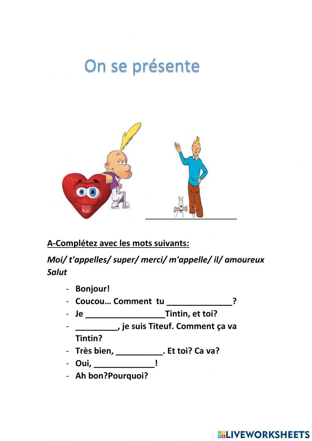 Tintin et Titeuf se saluent