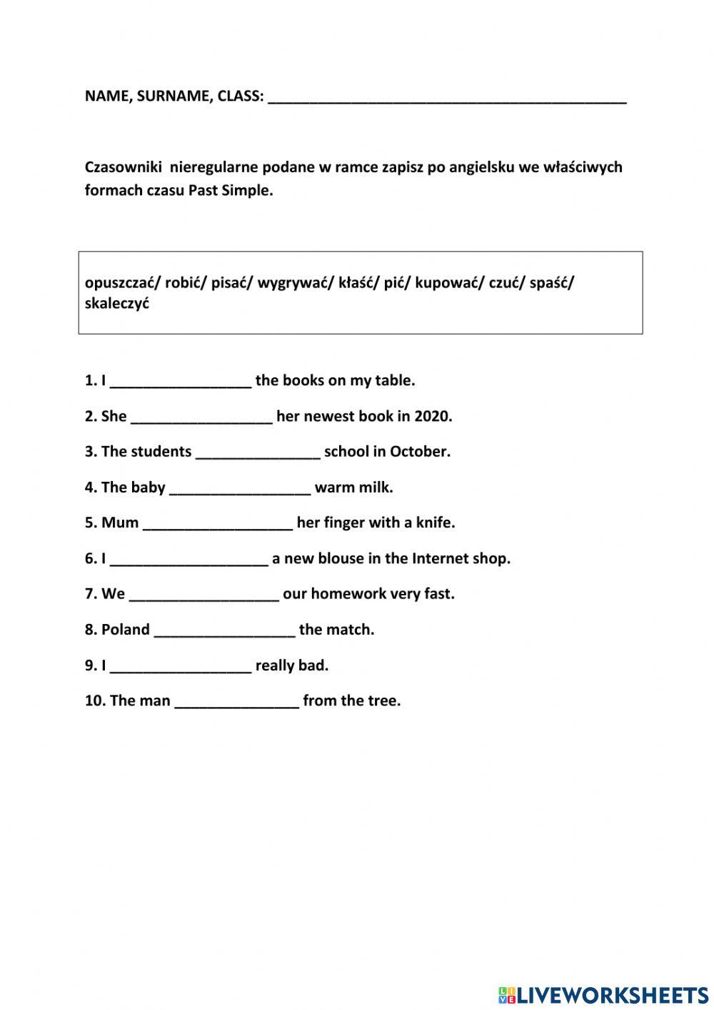 Past Simple irregular
