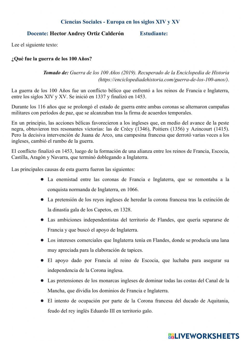 Europa en los siglos XIV y XV