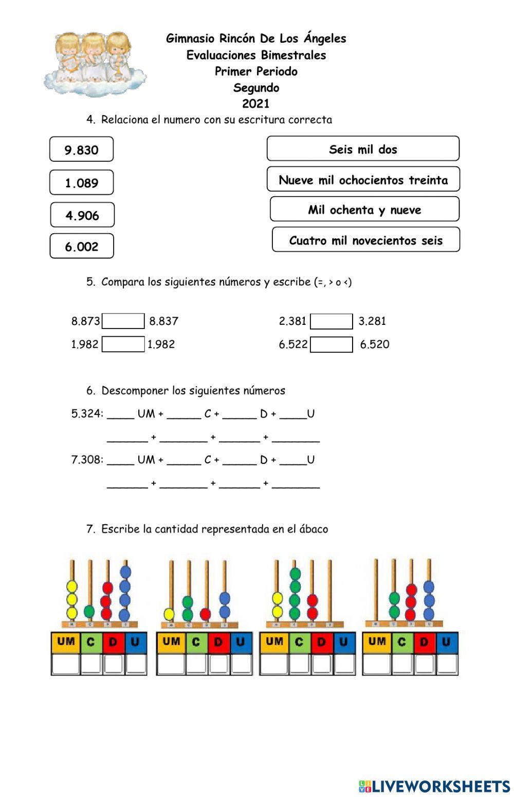 Evaluacion de matematicas