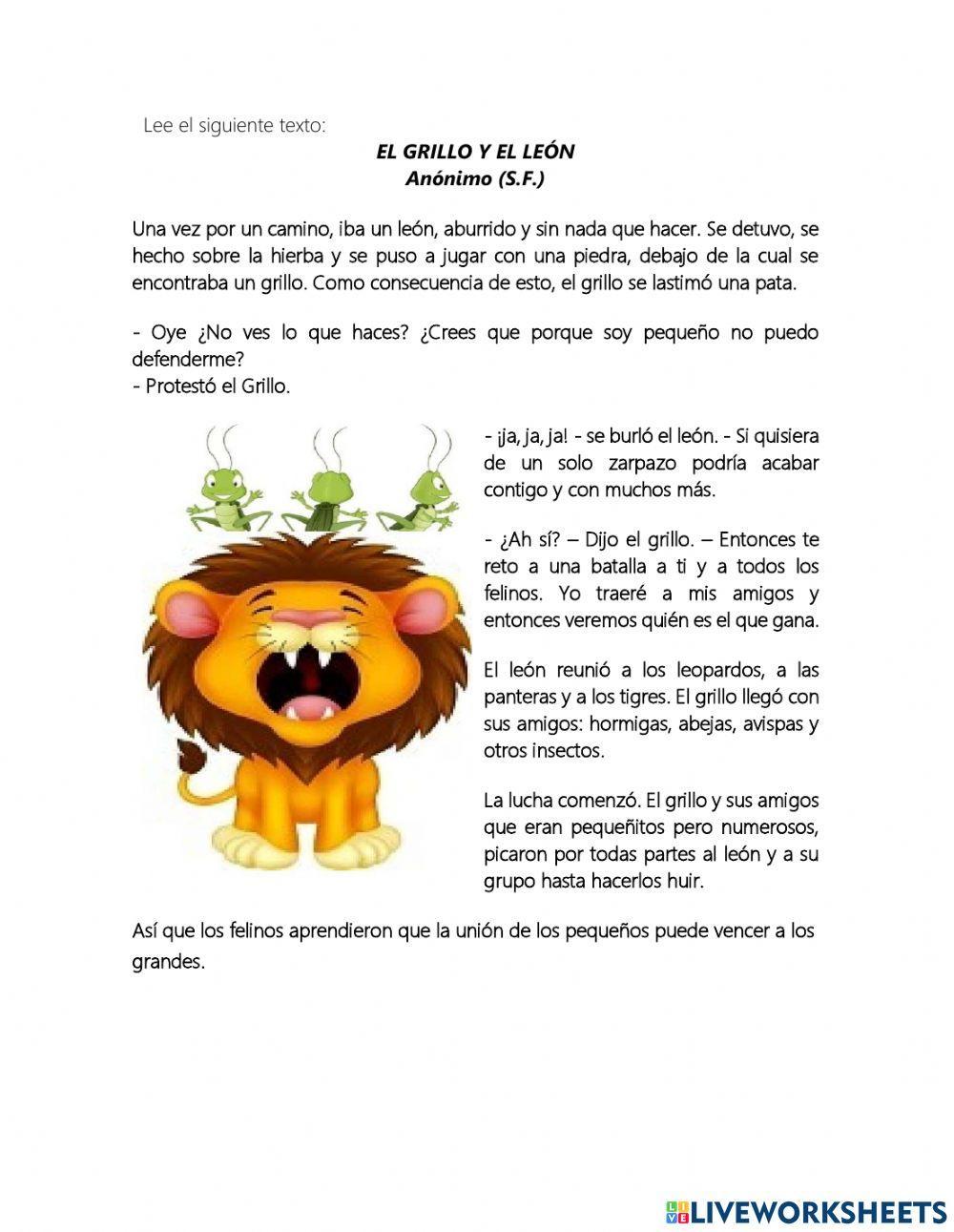 El grillo y el león