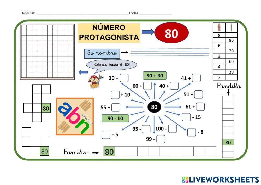 Numeración abn 1º primaria ficha 81