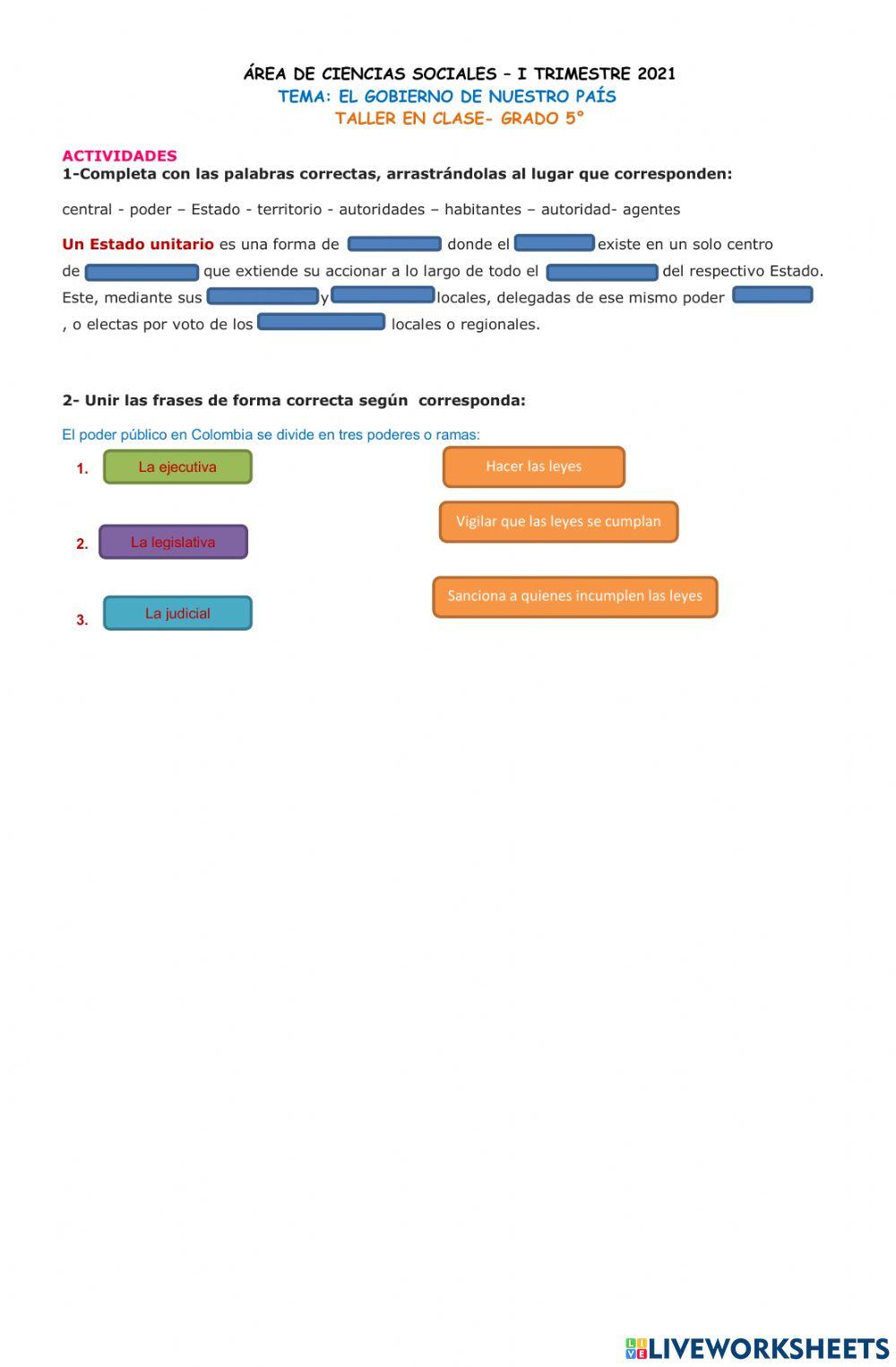 El poder en colombia