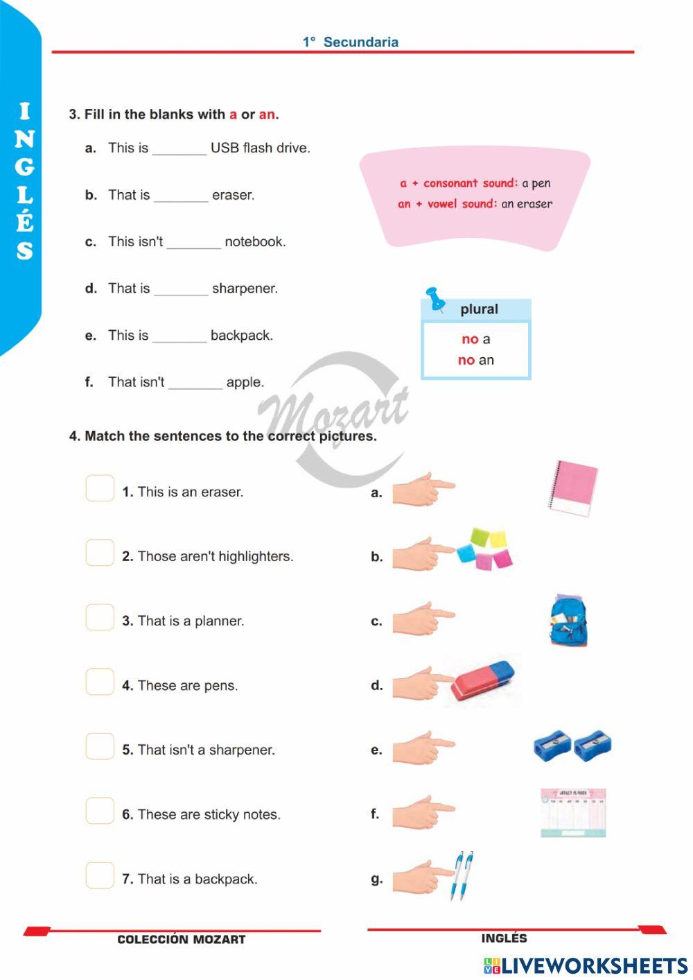 Unidad 2 - inglés 1°