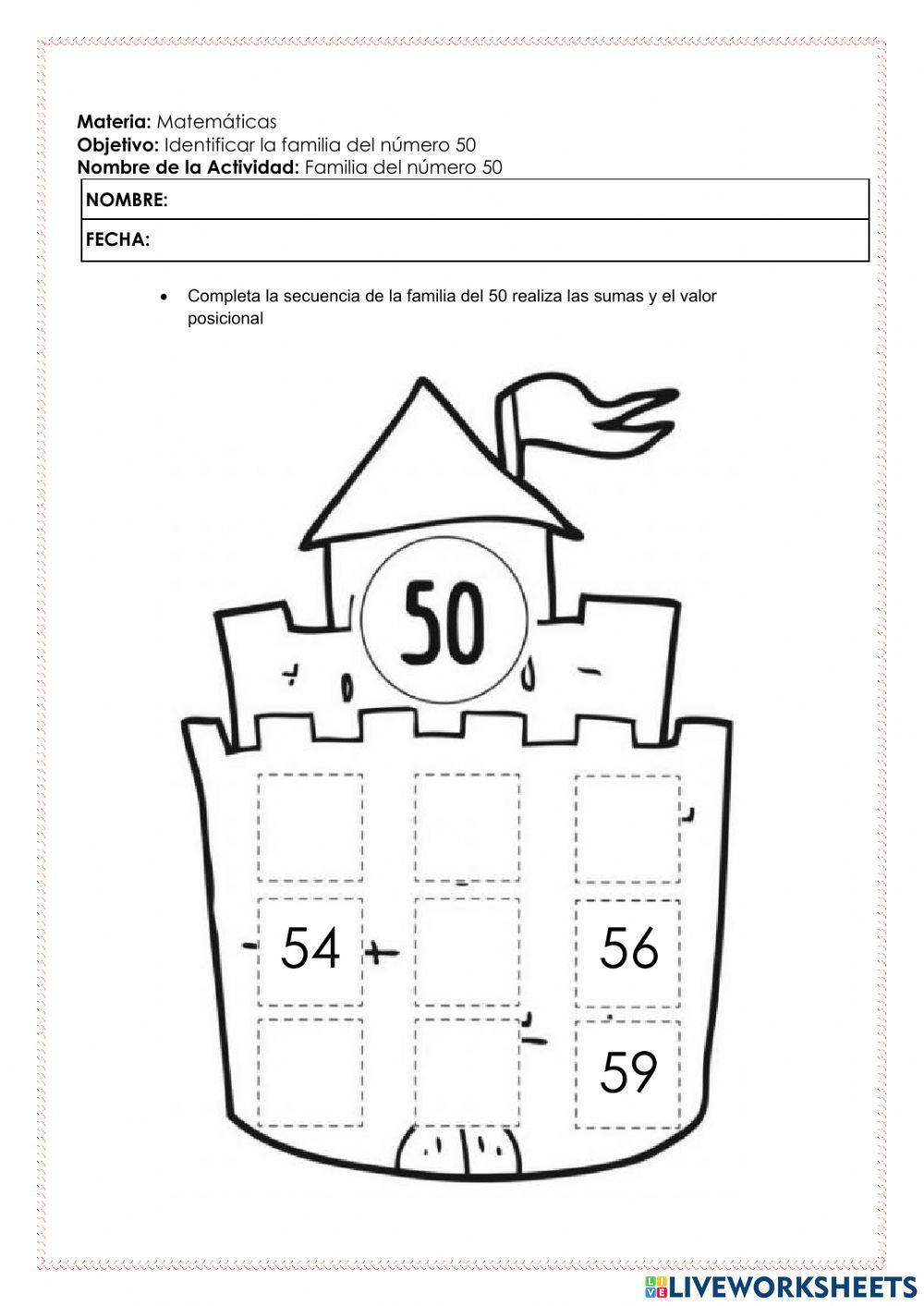 Familia del numero 50