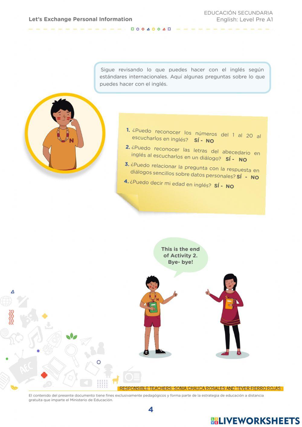 Exchange Personal Information- Activity 2