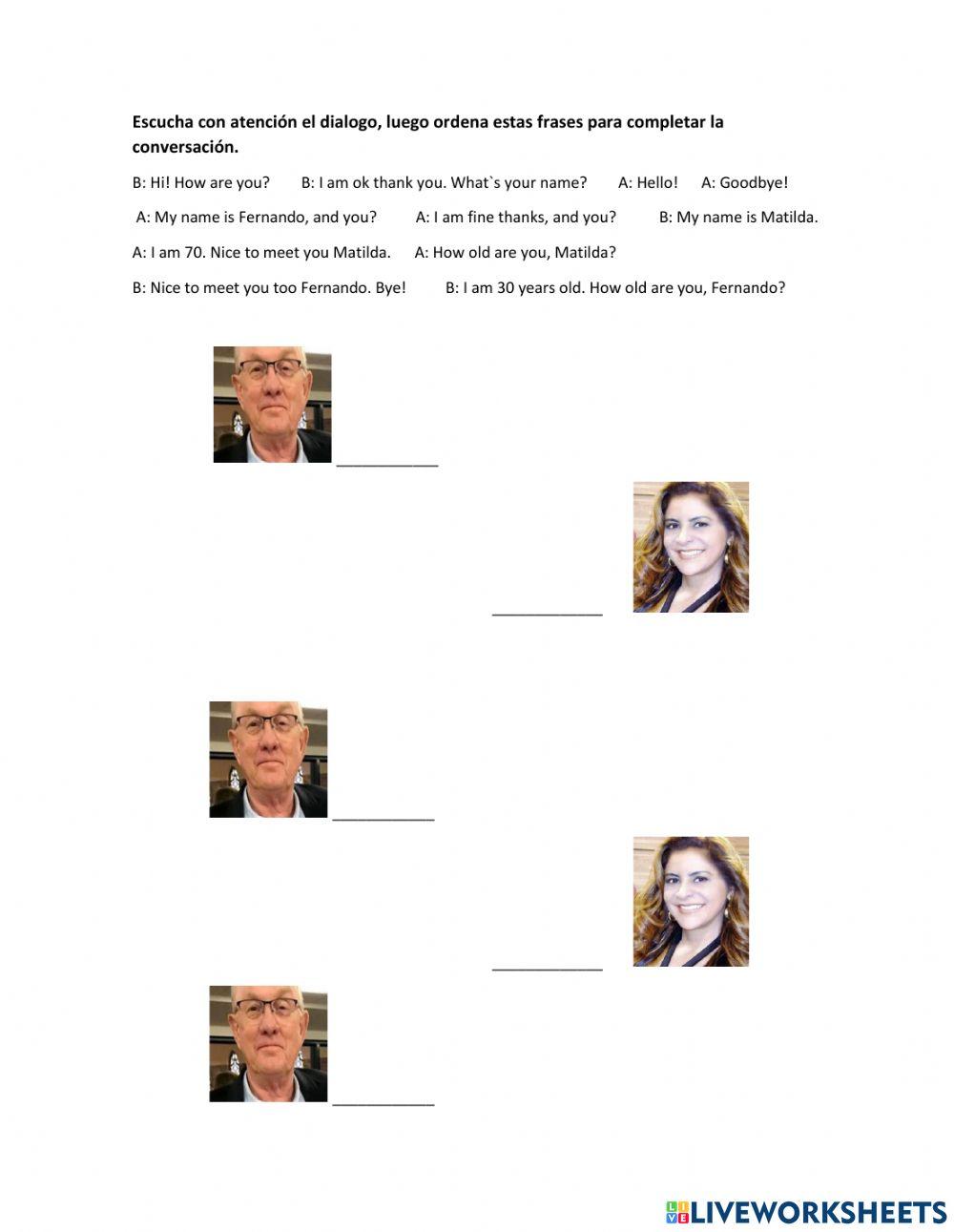 Ordenar dialogo básico