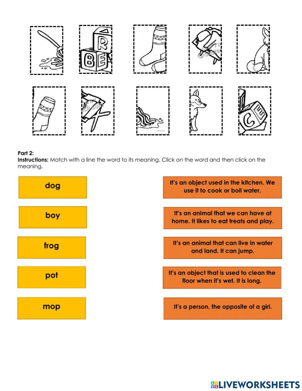 Words with short o practice exercise