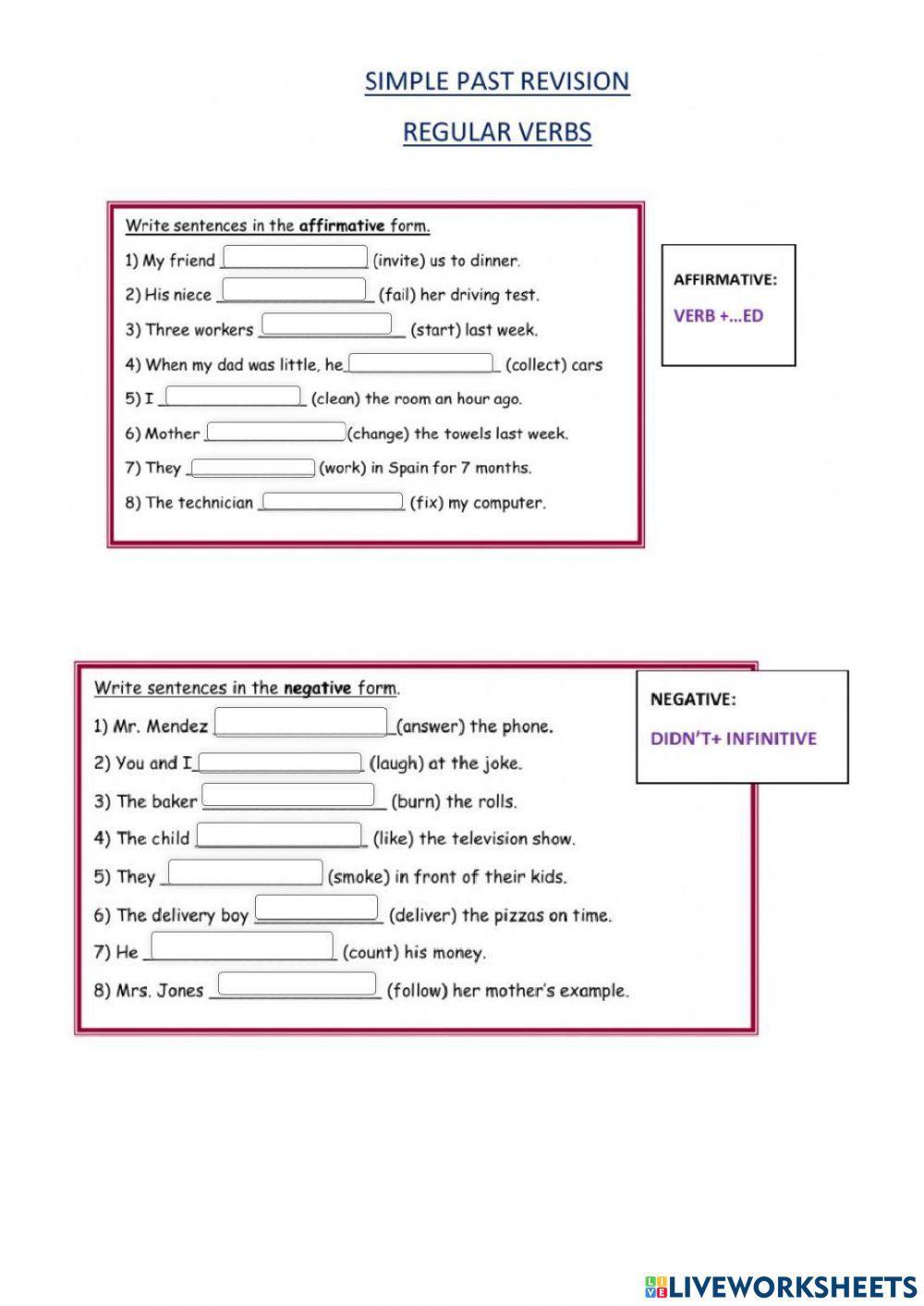 Past simple of regular verbs