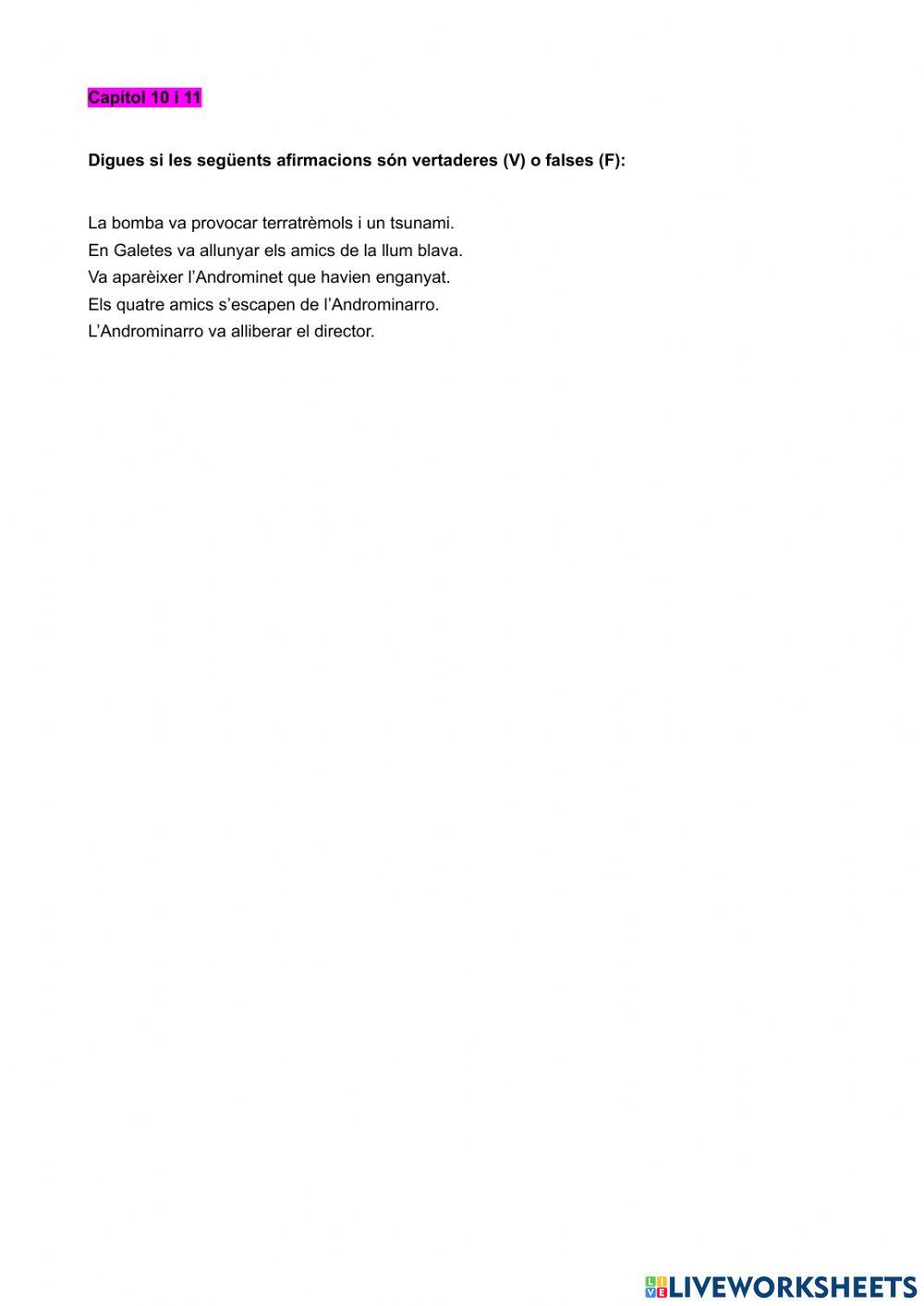 Comprensió lectora: El Capità Calçotets i la revenja repugnant dels robacalçotots radioactius Cap.10i11