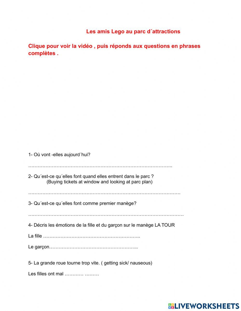 Les amis Lego au parc d-attractions