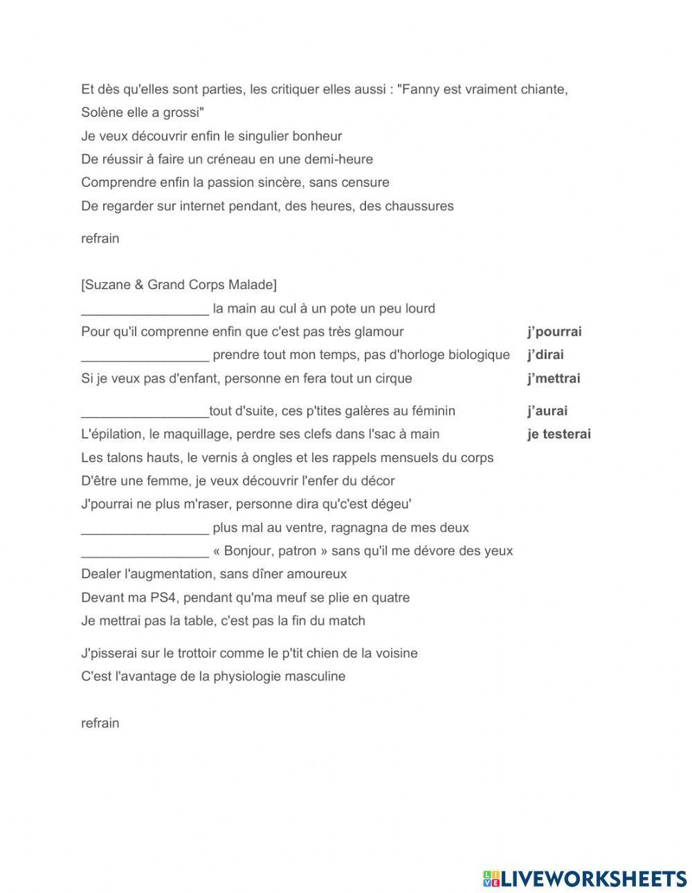 chanson: Pendant 24 heures (futur simple) chanson: Pendant 24 heures (futur simple)