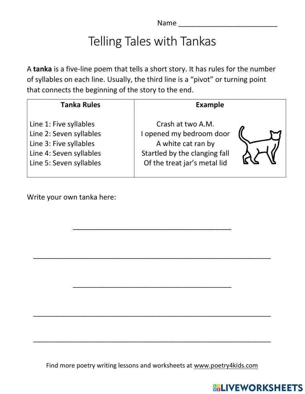 Tanka online exercise for | Live Worksheets