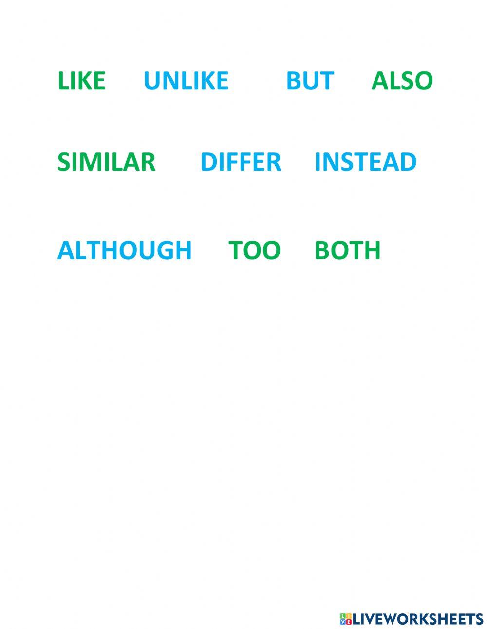 Compare-Contrast Key Words