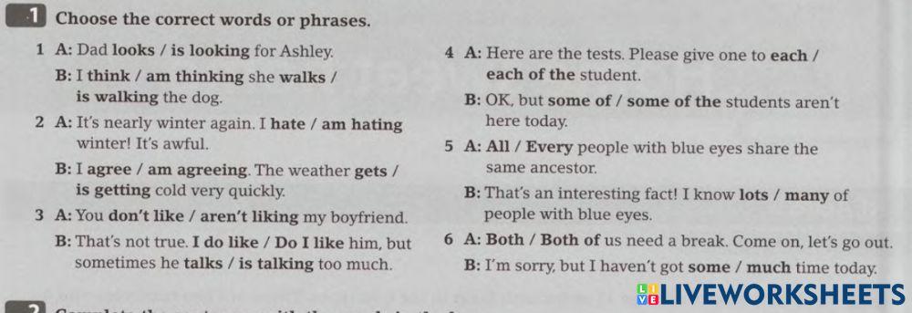 Present Simple- Present Continuous