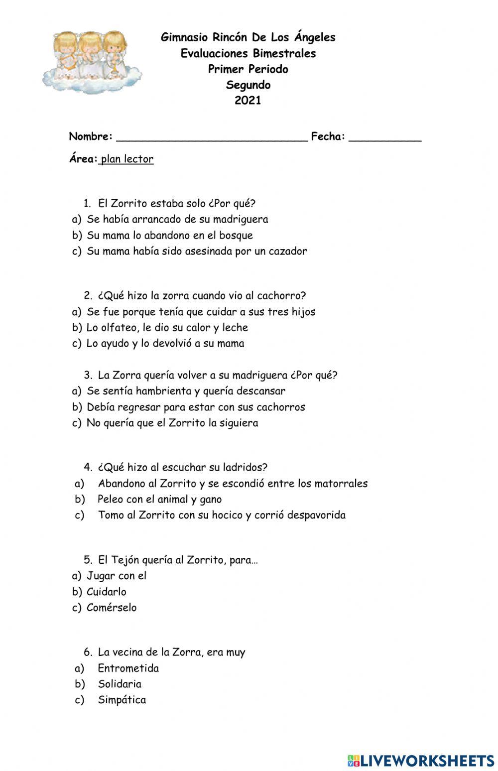 Evaluacion plan lector
