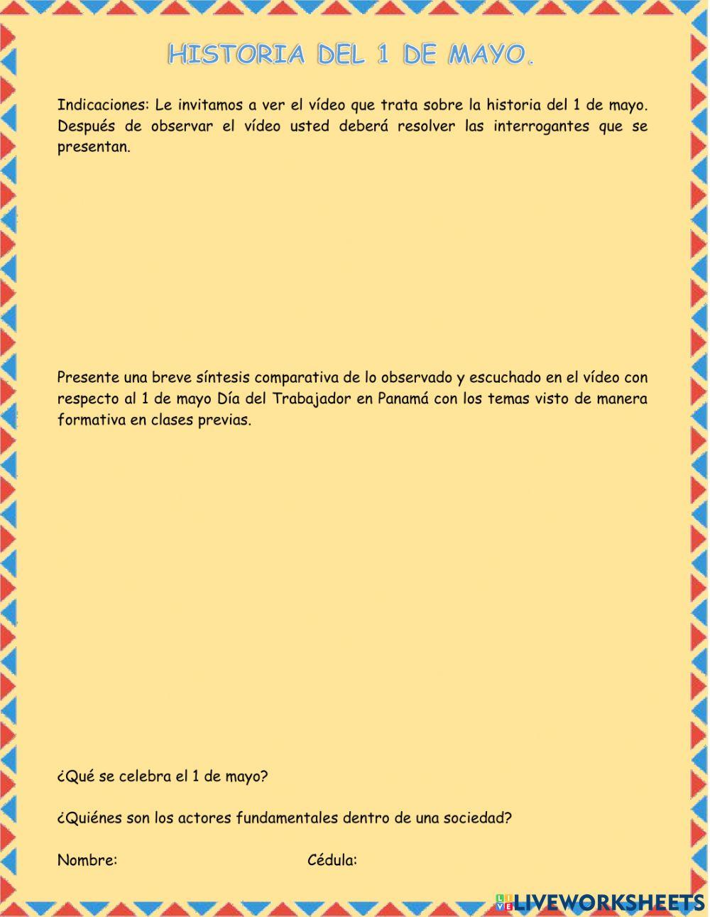 Historia del 1 de Mayo.