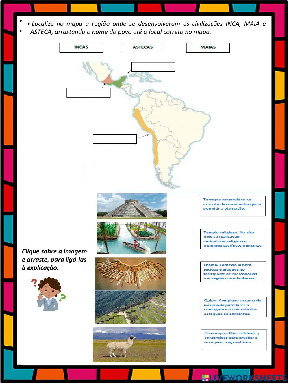Astecas, maias e incas - povos pré-colombianos
