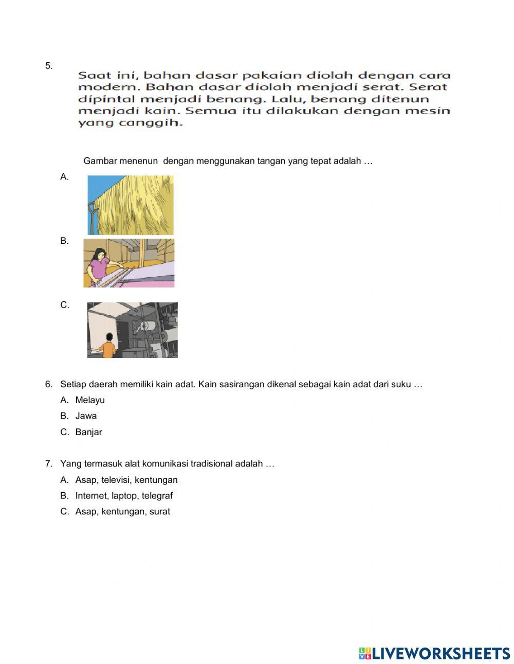 Ulangan bahasa indonesia tema 7
