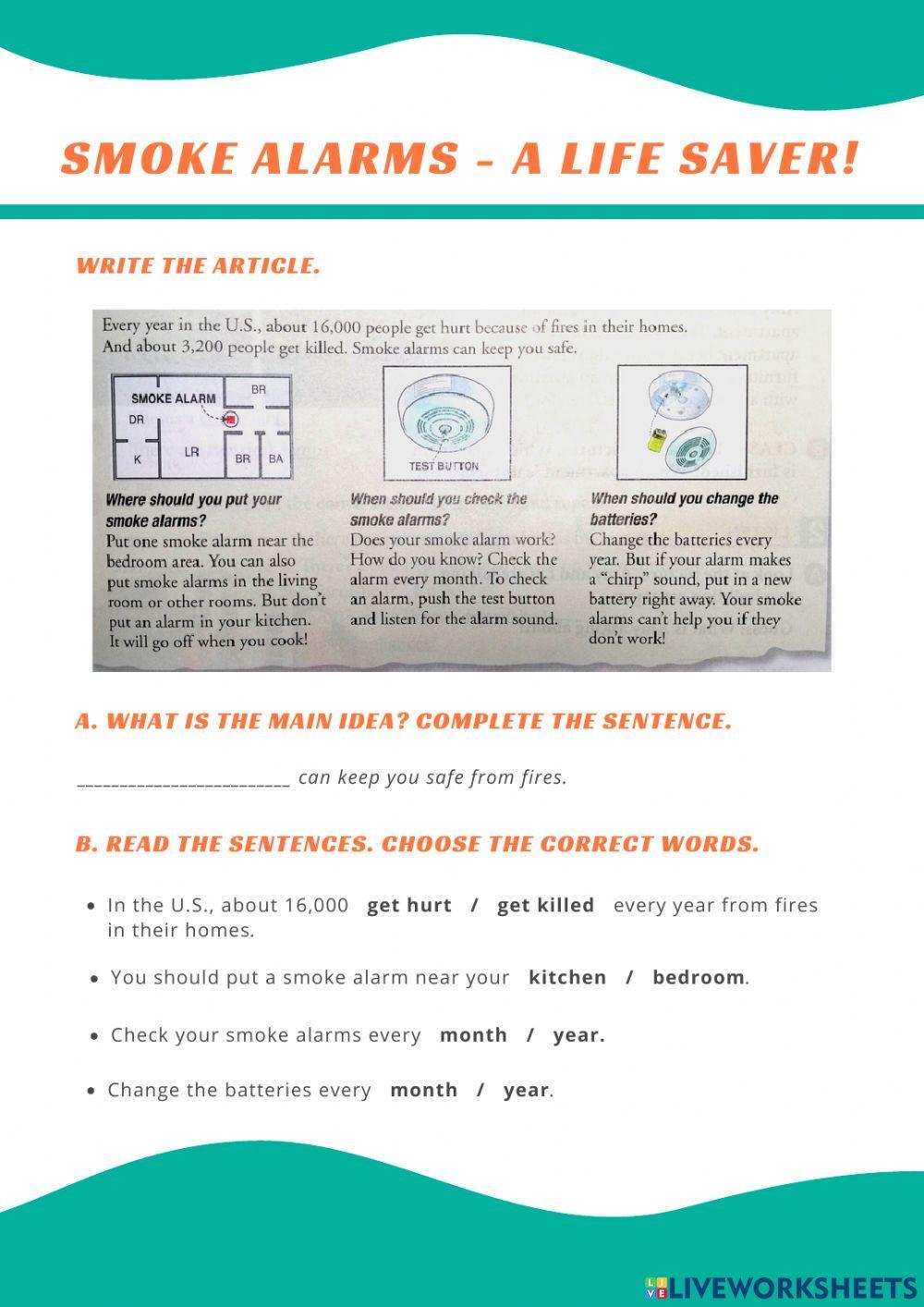 Smoke alarms - reading