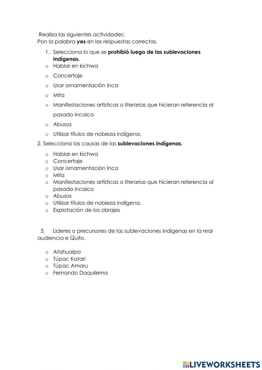 Sublevacion indigena