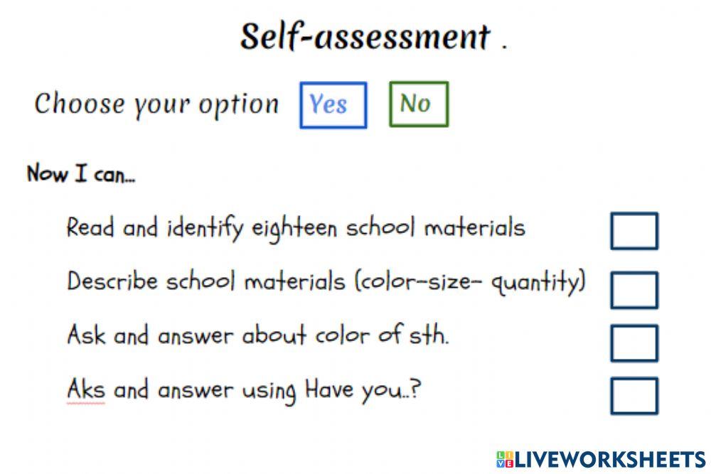 Self Assessment