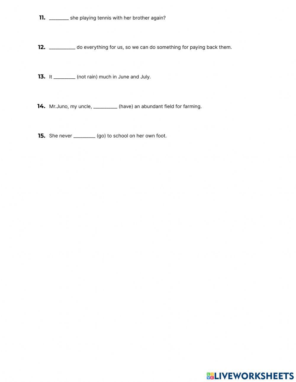 Subject Verb Agreement