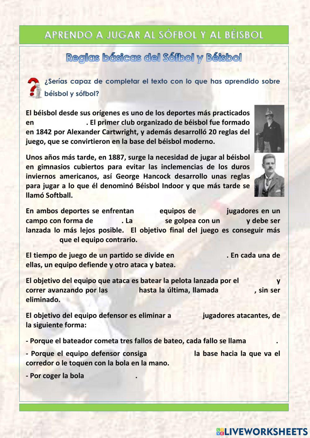 Aprende a jugar al béisbol y al sófbol (5º y 6º)