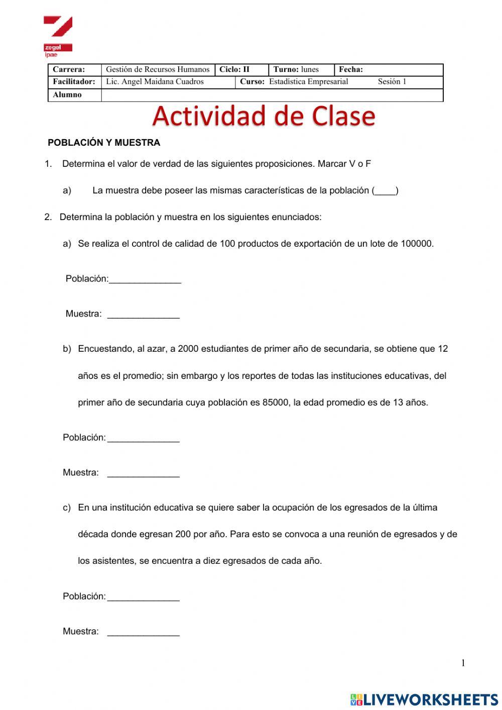Estadistica - Población y muestra 1