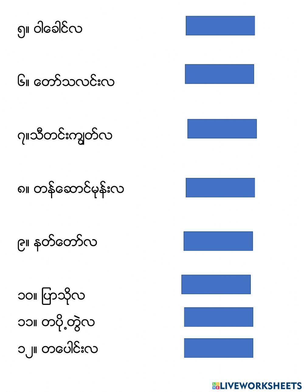 Myanmar 12months