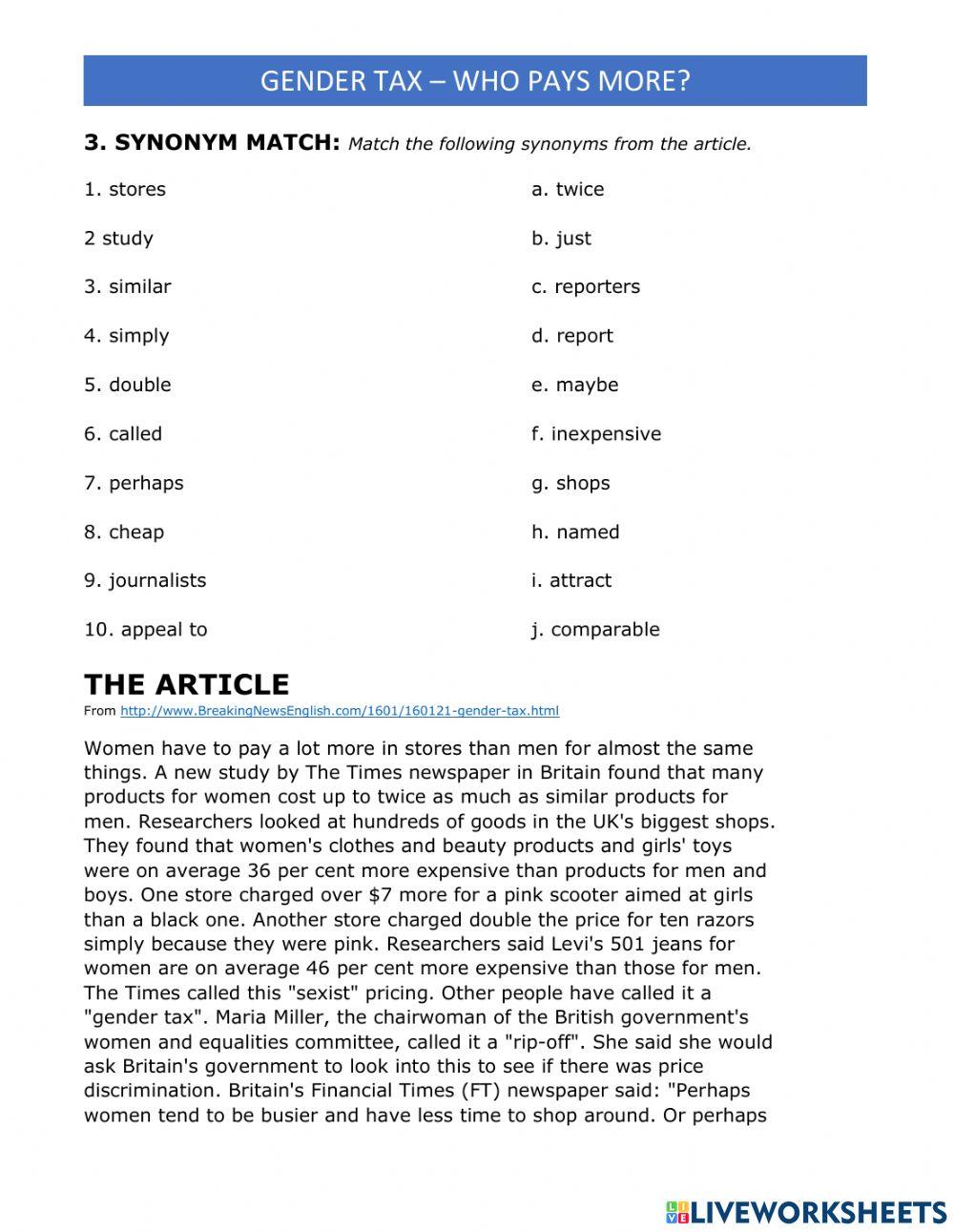 IELTS Writing 2 Lesson 11 - Pricing by Gender