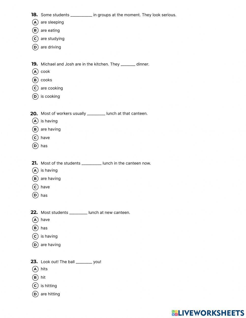 present Continuous - Present Simple
