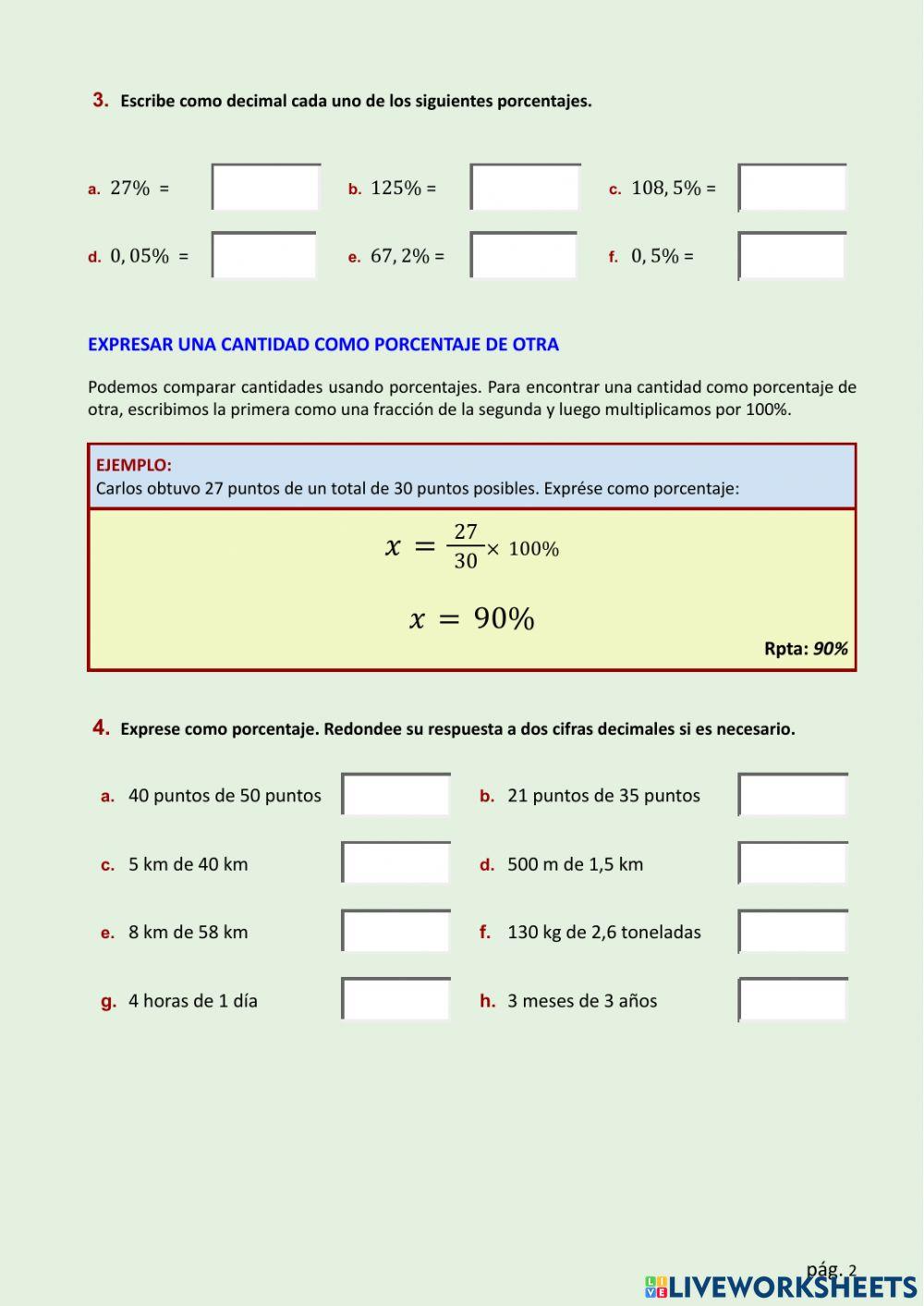 FICHA Nº 3 - PORCENTAJES