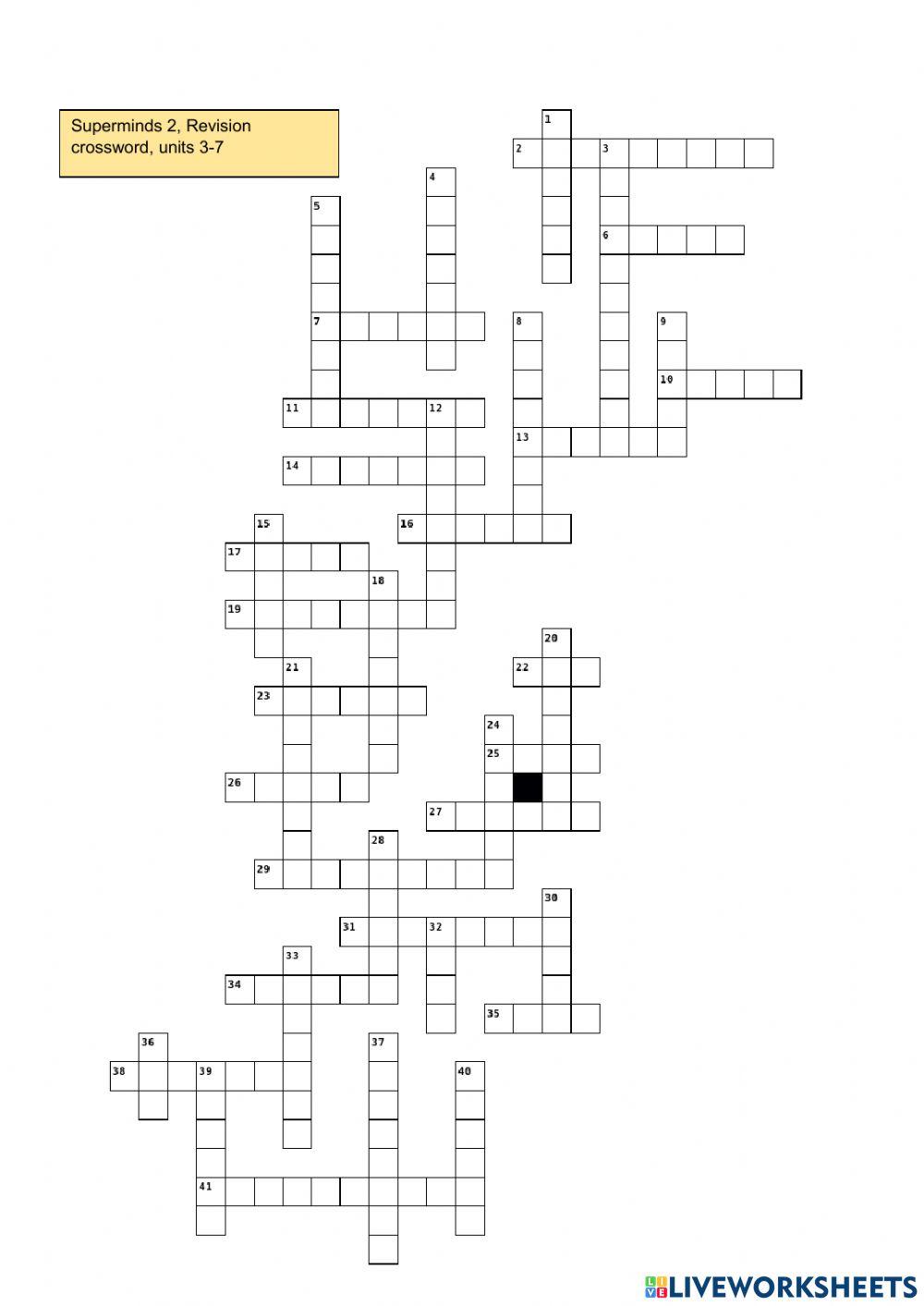 SM 2 Revision crossword U 3-7
