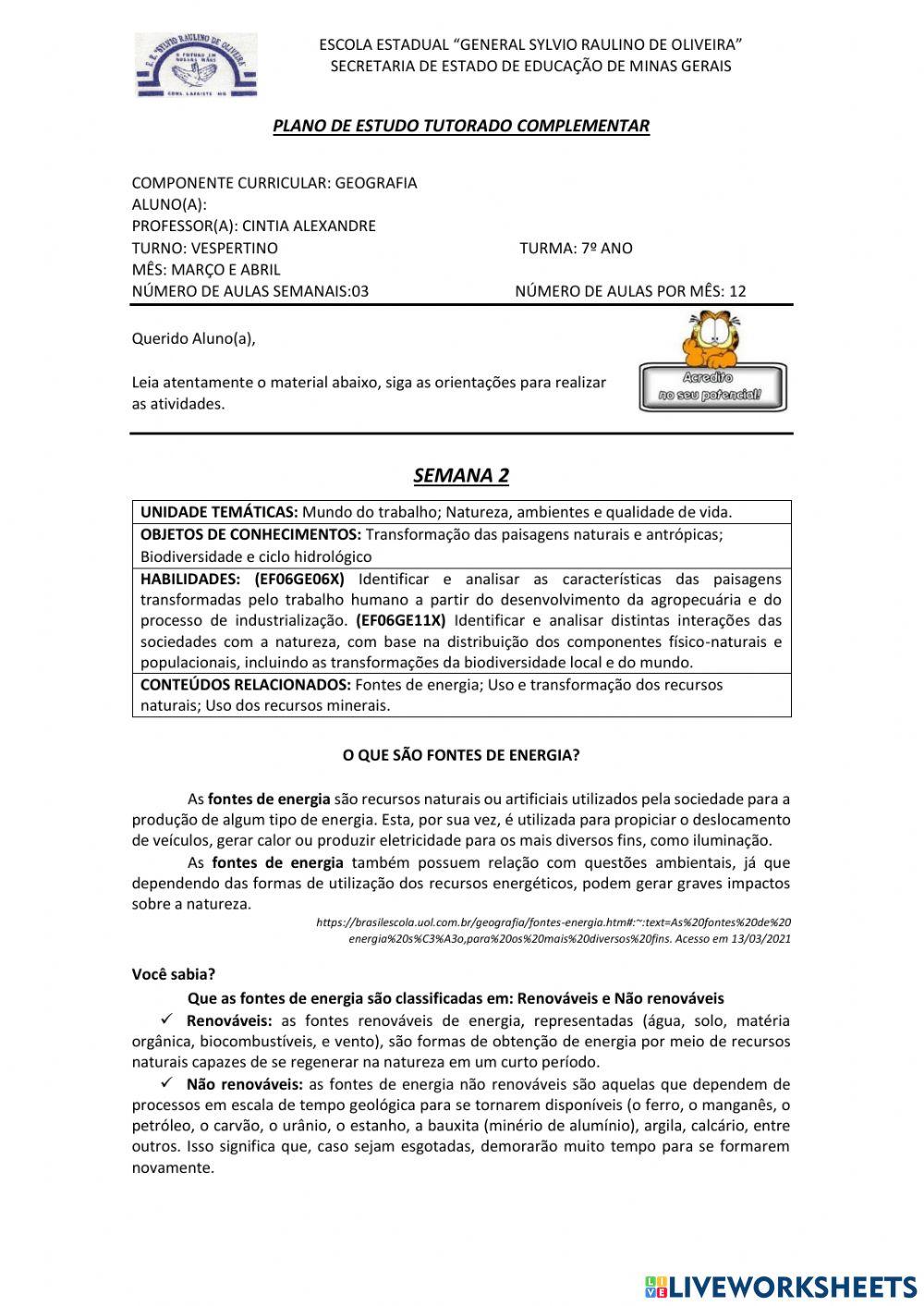 Pet complementar - semana 2