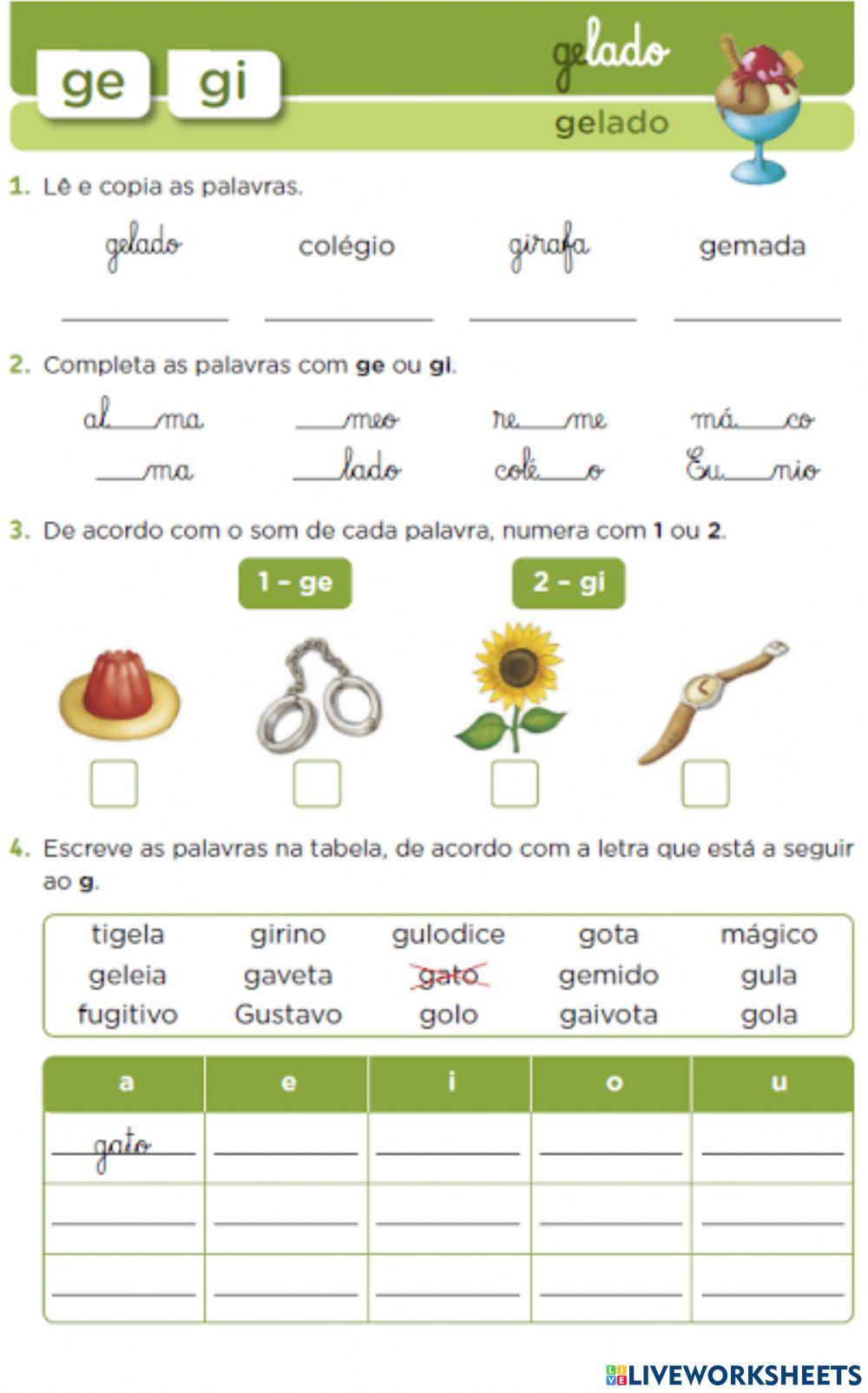 Palavras com Ge e Gi