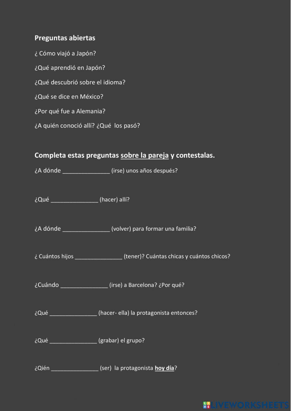 Una vida para contarla - video comprensión