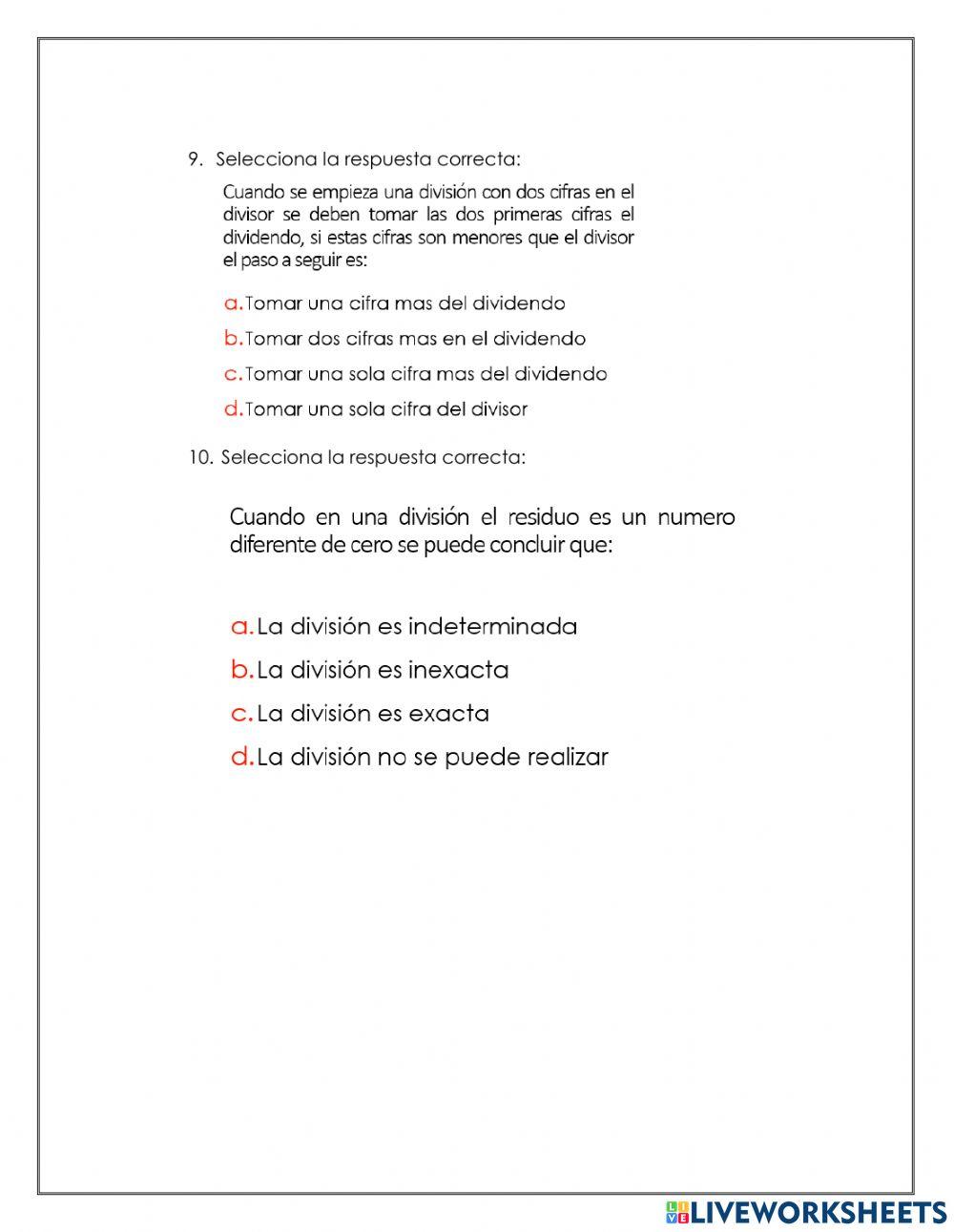 Evaluacion mesual tercero