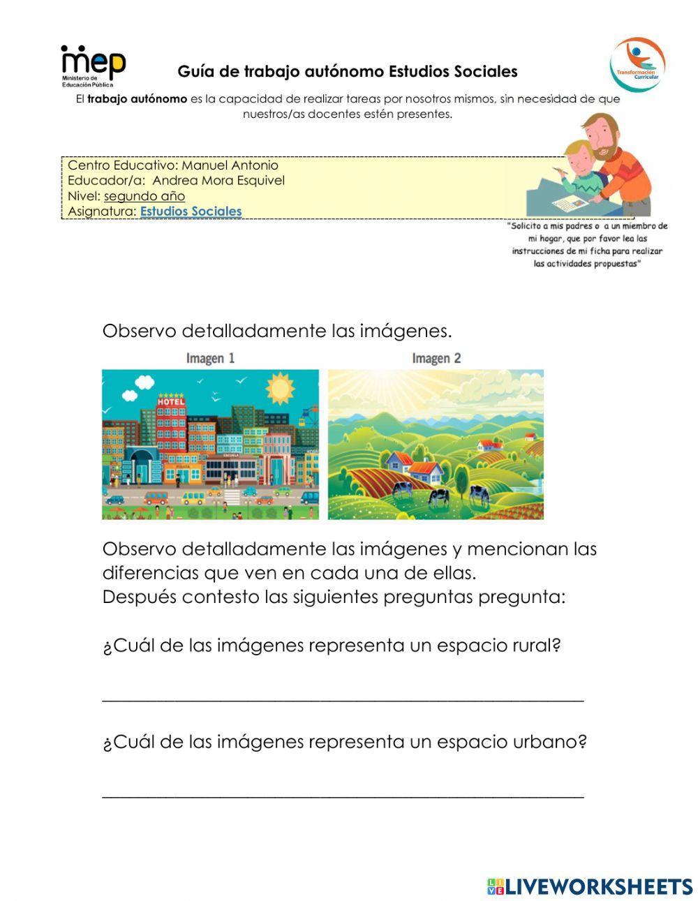 Espacios rurales y urbanos